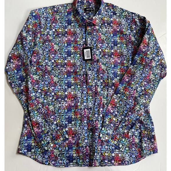 Jared Lang Men's Trim Fit Multicolor Button-Up Shirt T-757 Size 2XL - Picture 7 of 12